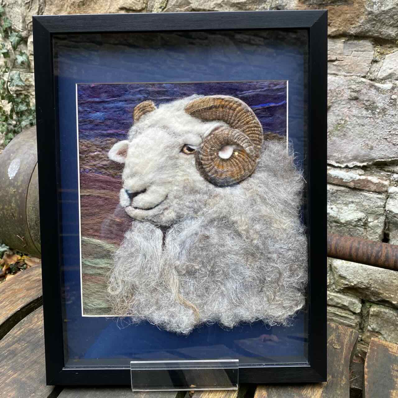 Handfelted Picture - 'Herdwick Ram'