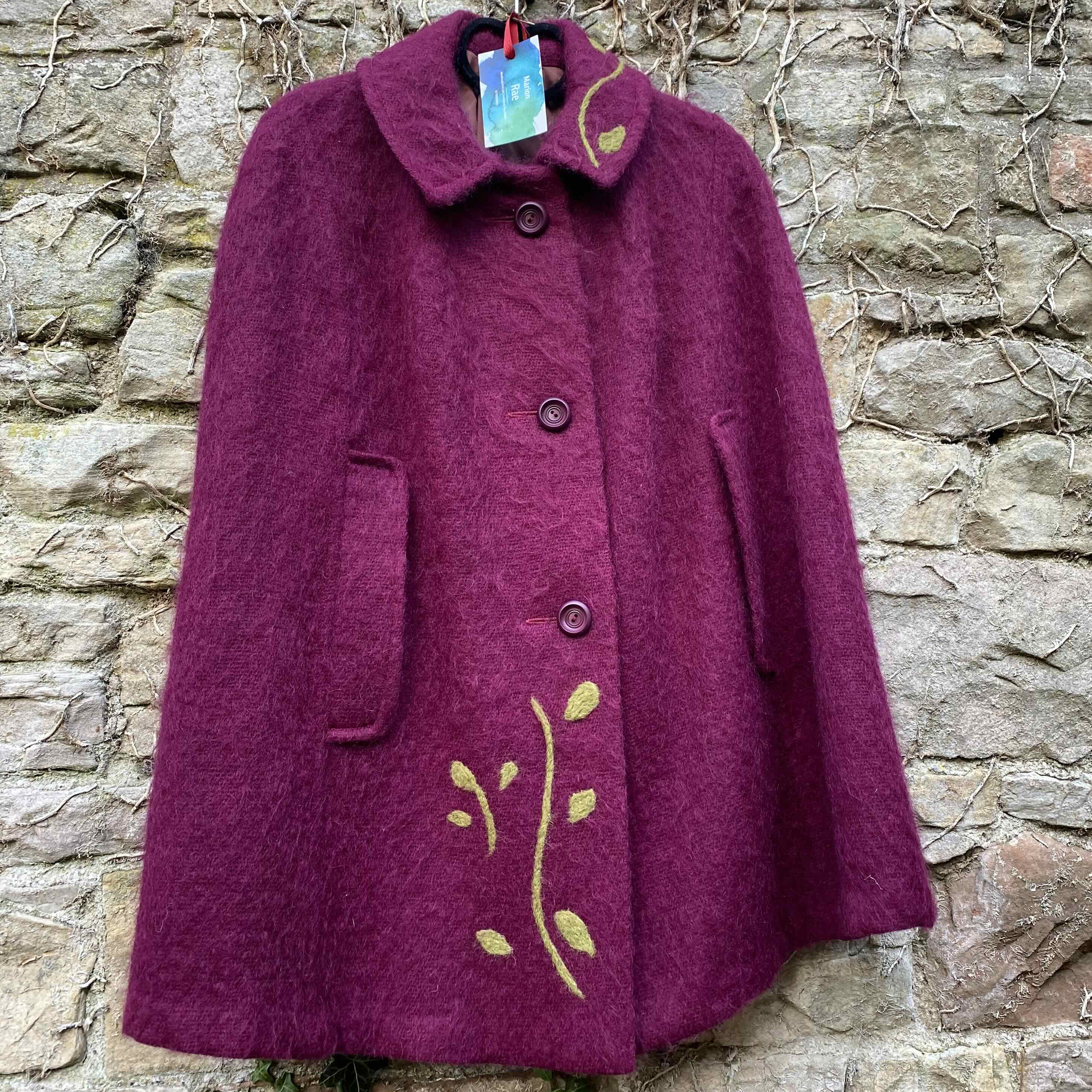 Upcycled Ladies Cape - In  Plum 