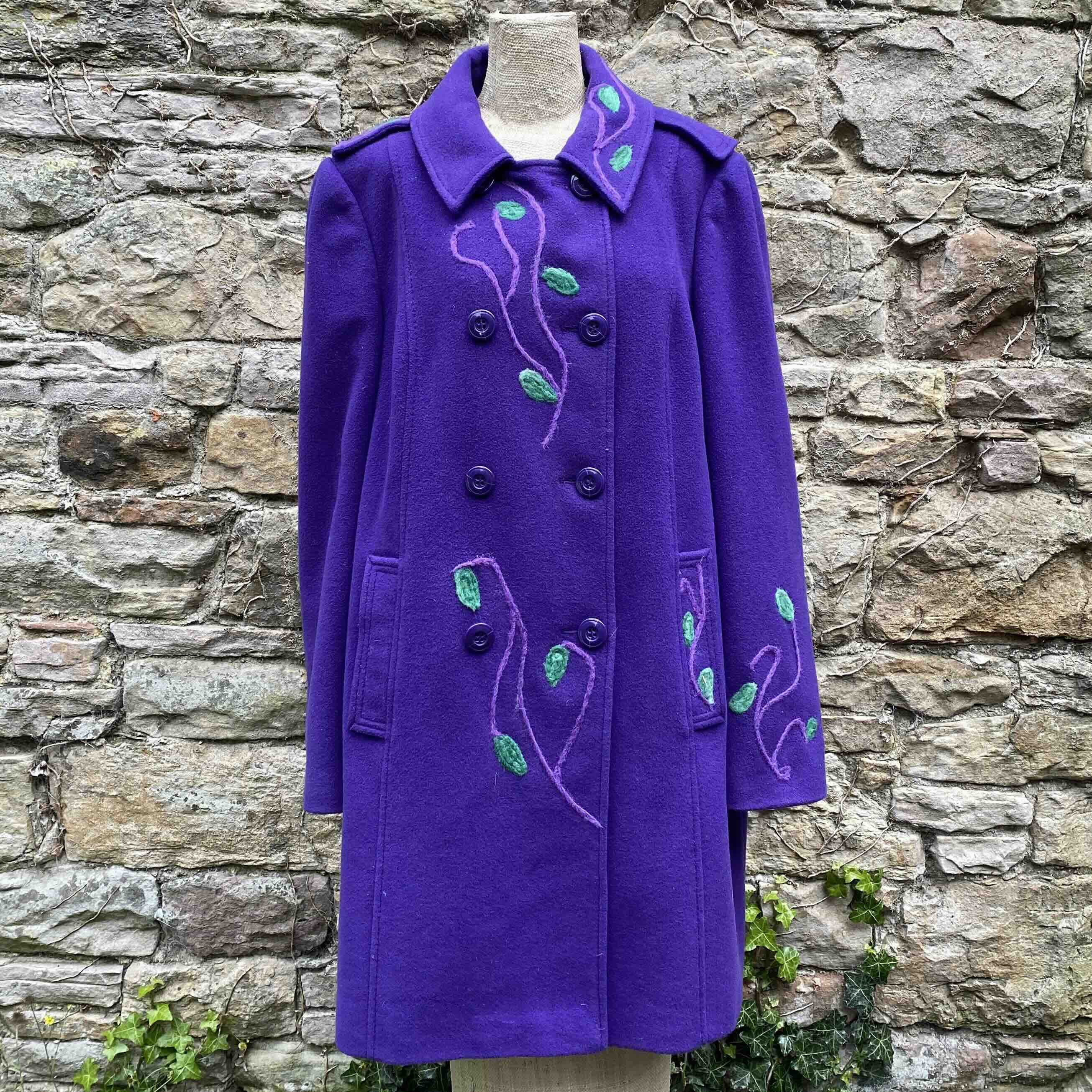 Upcycled Ladies' Coat, in Purple 